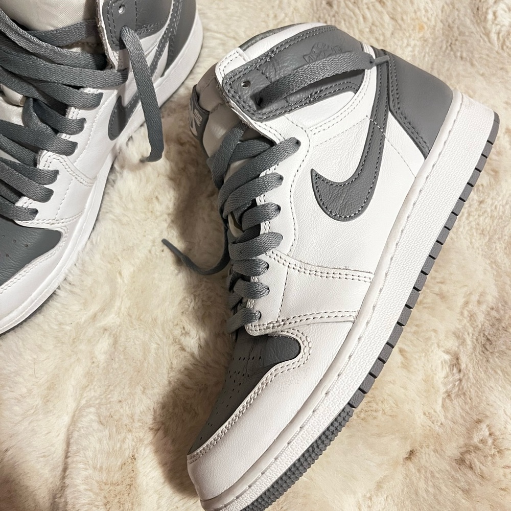 Gray and White Air Jordan 1